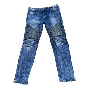 Denim & Rivets Premium Skinny Leg Jeans Men's 38 Blue Denim Light Wash 5-Pockets